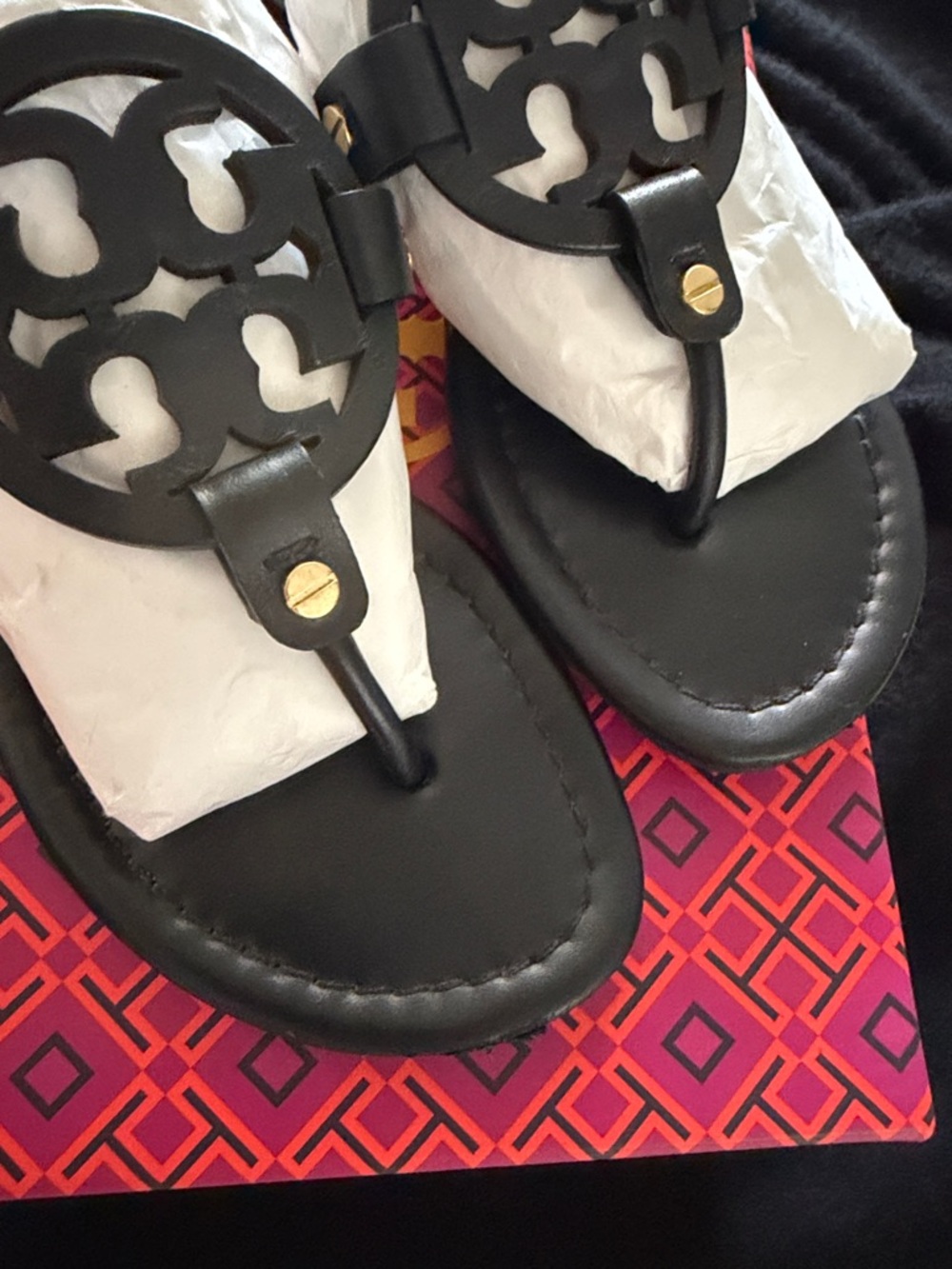 Tory Burch Black Miller Leather Sandals - Picture 6 of 6
